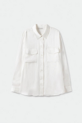 Silk Laundry Boyfriend Shirt White