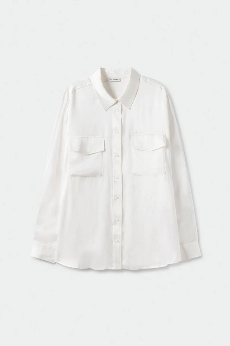 Silk Laundry Boyfriend Shirt White