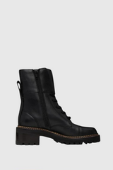 Mallory Buckled Ankle Boots Black Leather