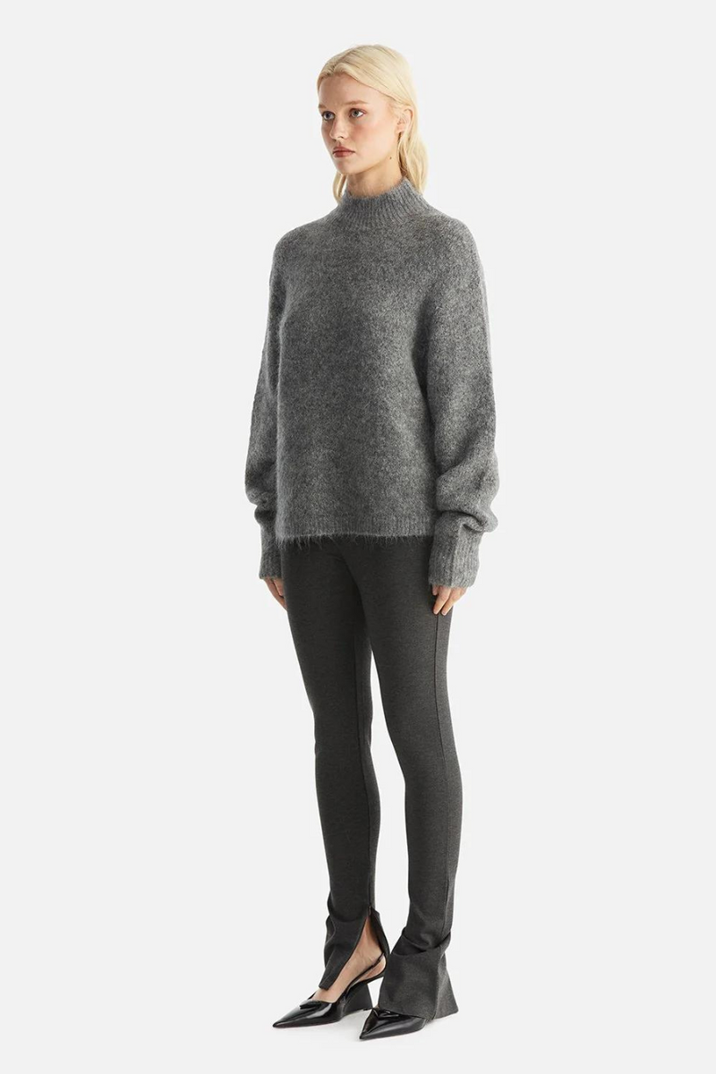 Nicola Mohair Knit Charcoal