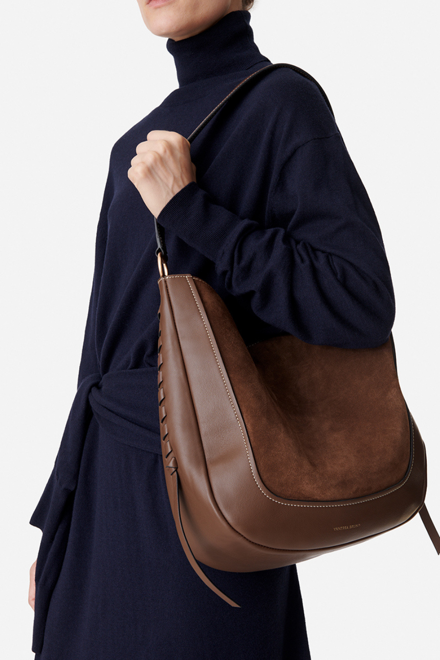 Hobo Bag Vanessa Bruno Promo Linen Crossbody Bag Moka Vanessa