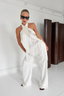 Crown Wrap Scarf Top Ivory