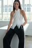 Crown Wrap Scarf Top Ivory