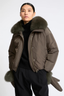 Short Technical Down Jacket Dark Grey
