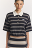 Hibiscus Polo Navy Stripe