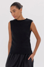 The Rolled Edge Tank Black