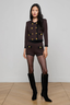 Janu Cropped Knit Jacket Dark Brown/Black