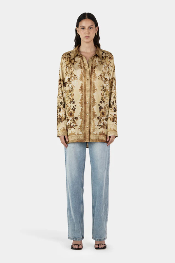 Lorenzo Shirt Sepia Floral