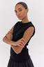 The Rolled Edge Tank Black