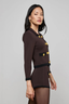 Janu Cropped Knit Jacket Dark Brown/Black