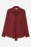 Basil Blouse With Neck Scarf Black Cherry