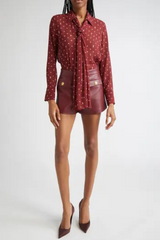 Basil Blouse With Neck Scarf Black Cherry