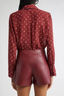 Basil Blouse With Neck Scarf Black Cherry