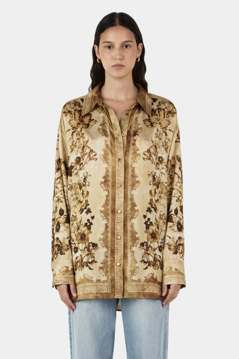 Lorenzo Shirt Sepia Floral