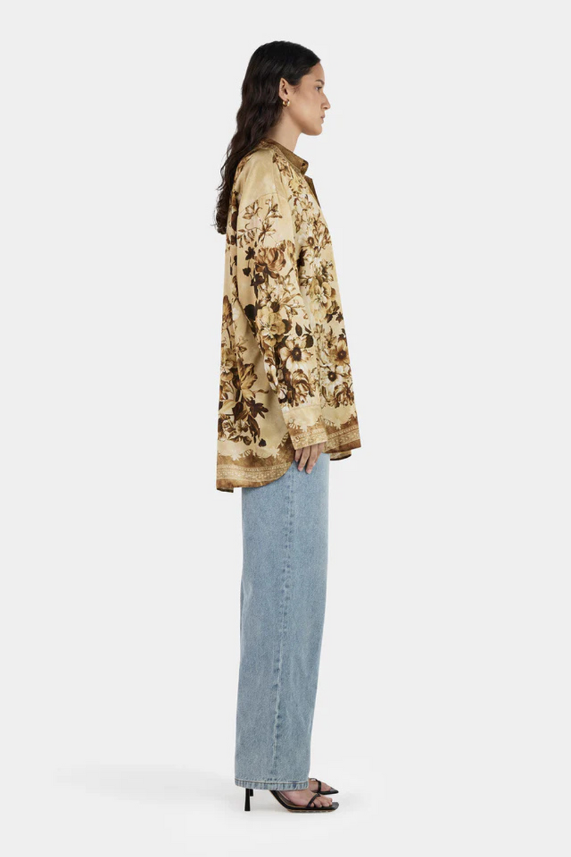 Lorenzo Shirt Sepia Floral