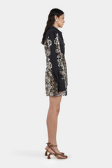 Constance Linen Mini Dress Midnight Bells Beach