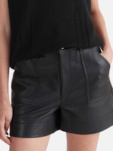 Danielle Textured Leather Short Black