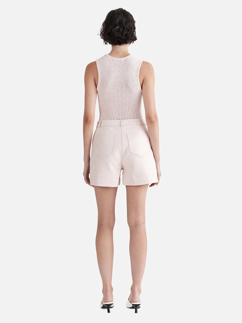 Danielle Textured Leather Short Pink Ice