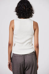 Malo Ribbed Seamless Tank Chalk