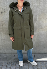 Parka Cotton Lined Fur 100cm Hunter Green