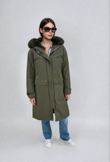 Parka Cotton Lined Fur 100cm Hunter Green