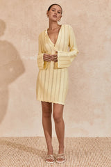 Aster Knit Mini Dress Lemon