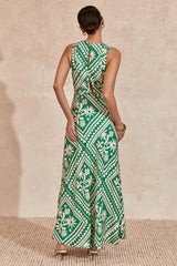 Losas Midi Dress Emerald Tile