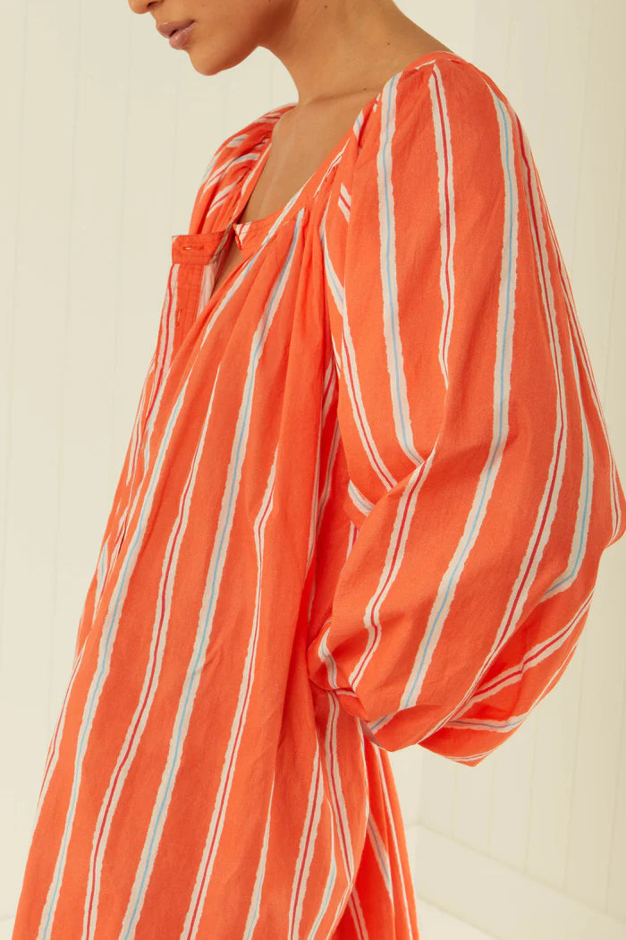 Sardinia Dress Orange Stripe