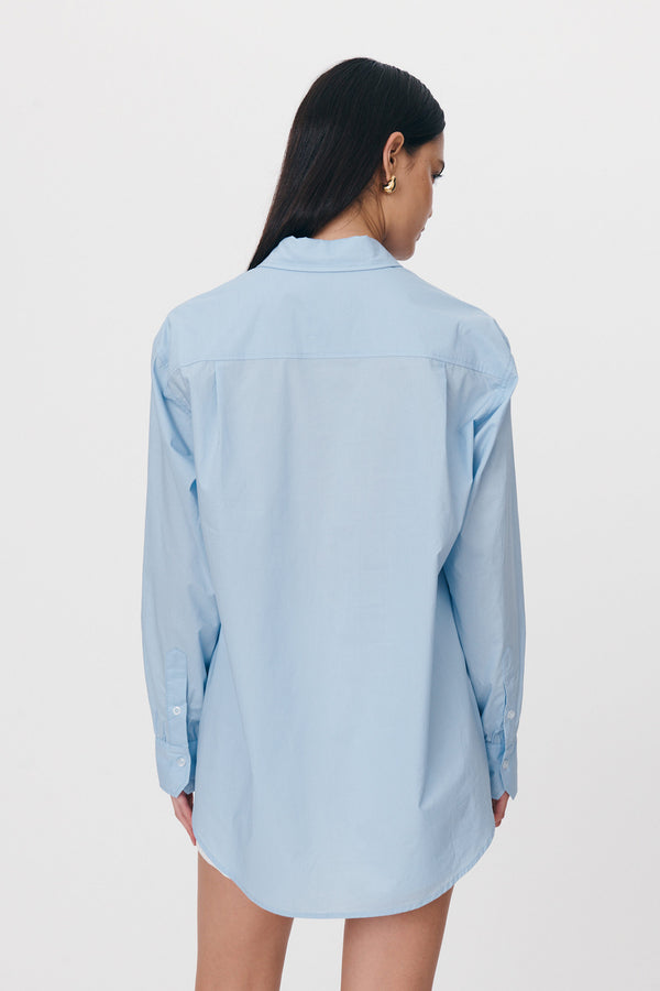 Ramona Organic Long Sleeve Shirt Sky Blue