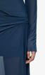 Marabou Long Sleeve Maxi Dress Petrol