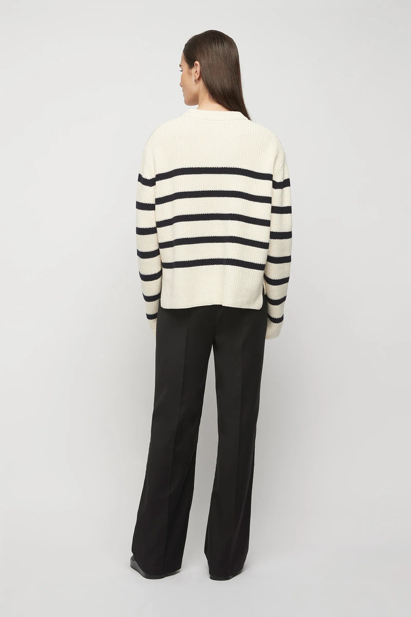 Cotton Striped Knit White Stripe