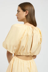 Ikaria Cotton Mini Dress Pale Yellow