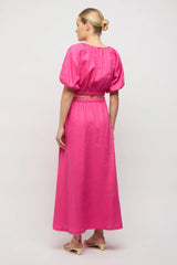 Adoni Linen Skirt Hot Pink