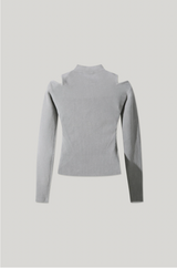 Epira Open Shoulder Sweater Stone Grey