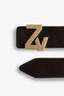 Zv Initial Suede Belt Wood