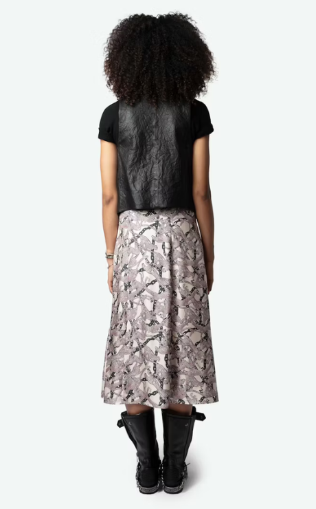 June Silk Twill Skirt Wild Chaines