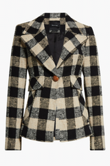 Cut-Away Blazer Black Check