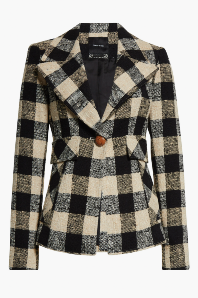 Cut-Away Blazer Black Check