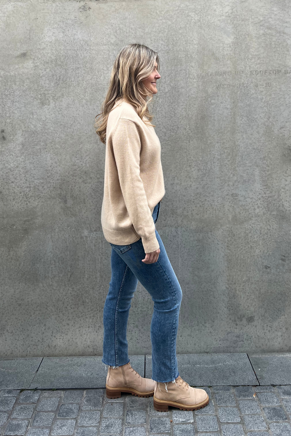 Cooper V Neck Cashmere Jumper Camel