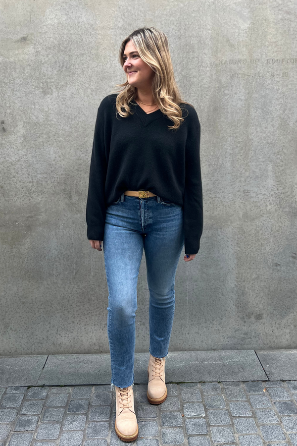 Cooper V Neck Cashmere Jumper Black