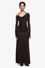 Court Long Sleeve Maxi Dress Dark Chocolate