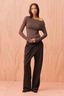 Emma Knit Long Sleeve Java Blue Stripe