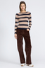 Teresa Silk Blend Stripe Crew Navy Stripe