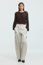 Ardena Satin Cargo Pant Vanilla