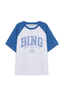 Shelley Raglan Tee Bing LA Optic White & Vintage Blue