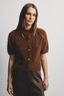 Claudia Cashmere Short Sleeve Chocolate