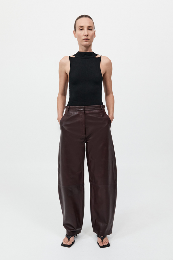 Leather Balloon Pants Bordeaux