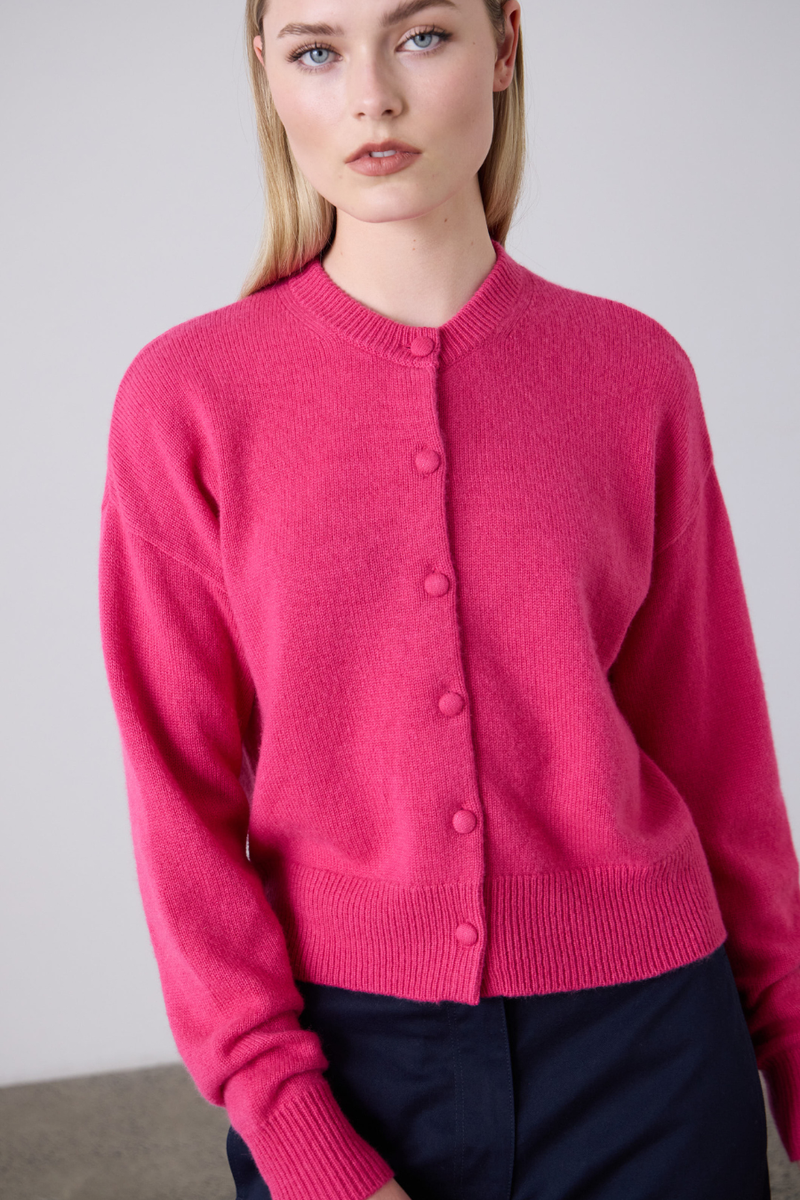 Boxy Cashmere Cardigan Elsa Pink