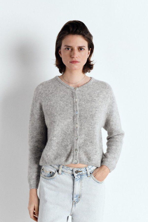 Vitow Cardigan Light Grey Melange