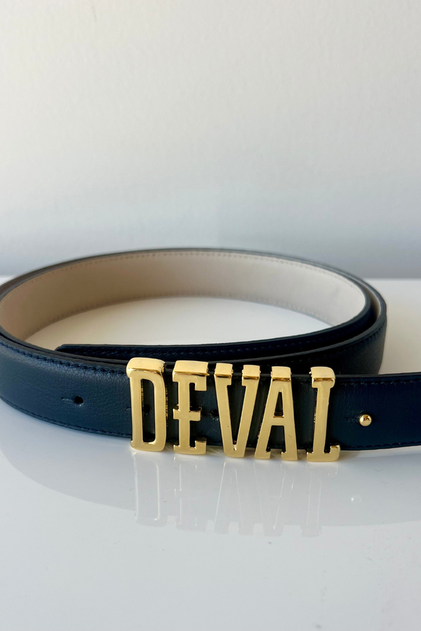 Deval Reversible Belt Navy/ Cream Excluding Buckle